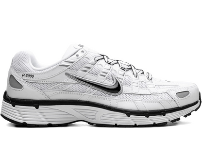 Nike P-6000 White Metallic Silver Black Sneakers – Retro Running Classic | Luxem Swiss