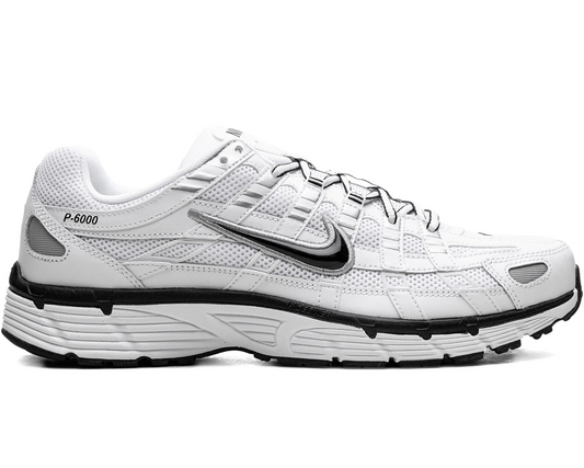 Nike P-6000 White Metallic Silver Black Sneakers – Retro Running Classic | Luxem Swiss