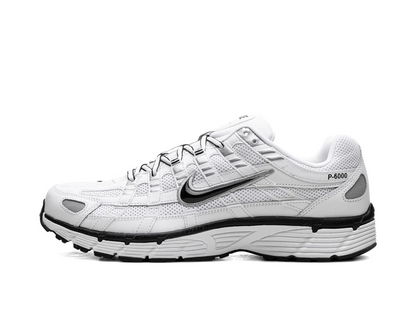 Nike P-6000 White Metallic Silver Black Sneakers – Retro Running Classic | Luxem Swiss