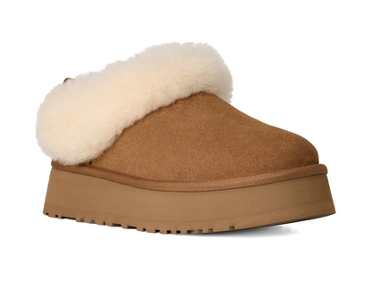 Mules plates UGG Platform Suede – Châtaigne | Luxe Suisse