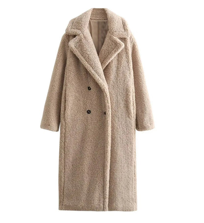 Long Plush Faux-Fur Overcoat – Winter Thermal Edition