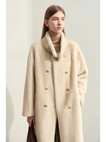 Aurelia Mink-Touch Double-Breasted Winter Coat | Femme | Premium Faux Mink Warm Coat for Women