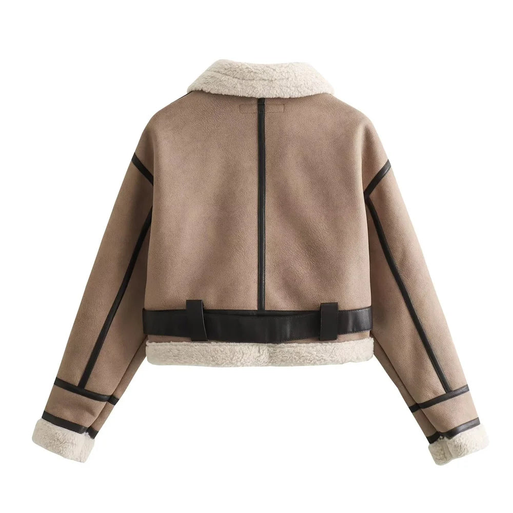Faux-Shearling Biker Jacket – Winter Suede Edition
