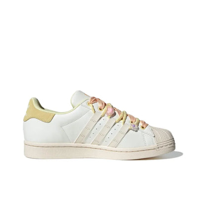 Adidas Originals SUPERSTAR Low Top Skateboard Shoes Women's White Yellow