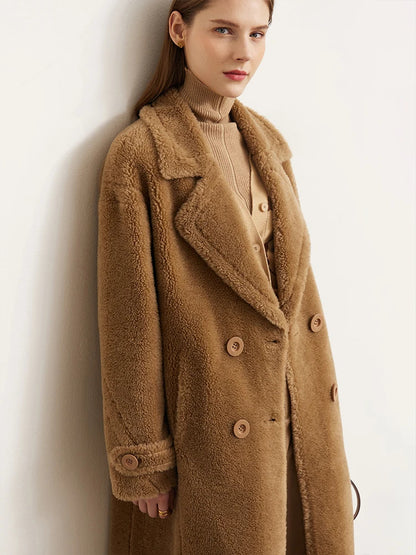 Sienna Wool Coat – Long Double-Breasted Winter Coat for Women