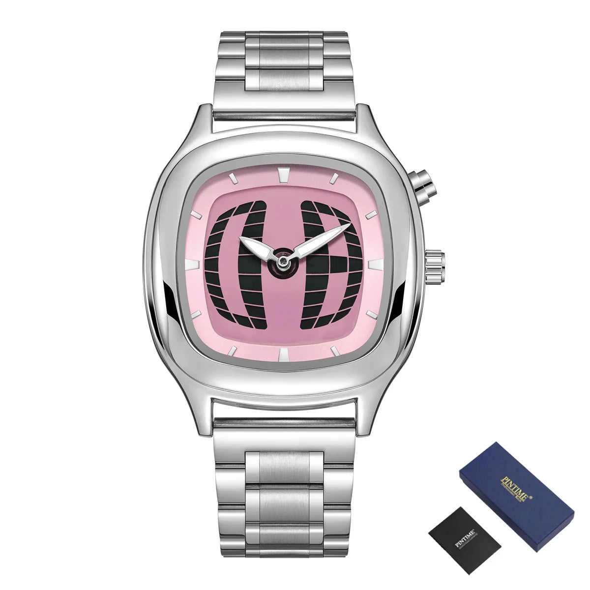 Tandorio Classic Retro Square męski wodoodporny zegarek kwarcowy ze stali nierdzewnej