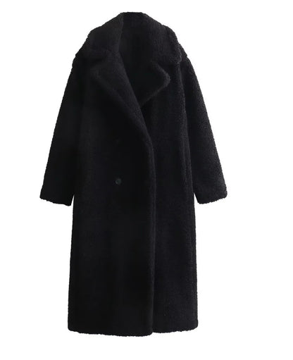 Long Plush Faux-Fur Overcoat – Winter Thermal Edition