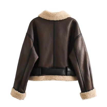 Faux-Shearling Biker Jacket – Winter Suede Edition
