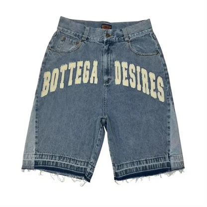 Bottega Desires Graphic Denim Shorts