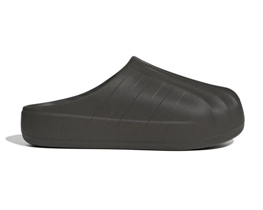 Black slip-on shoe on a white background