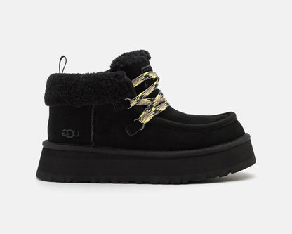 UGG Funkarra Cabin Cuff Noir – Bottines d'hiver | Luxe Suisse