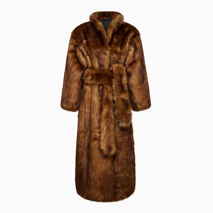 Valeria Faux Fur Coat – Long Thick Winter Coat for Women