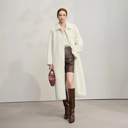 Aurora Fur Long Coat – Elegant Plush Winter Coat