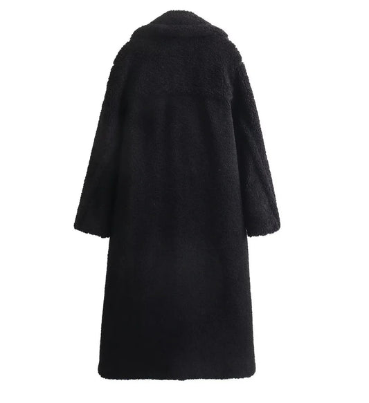 Long Plush Faux-Fur Overcoat – Winter Thermal Edition
