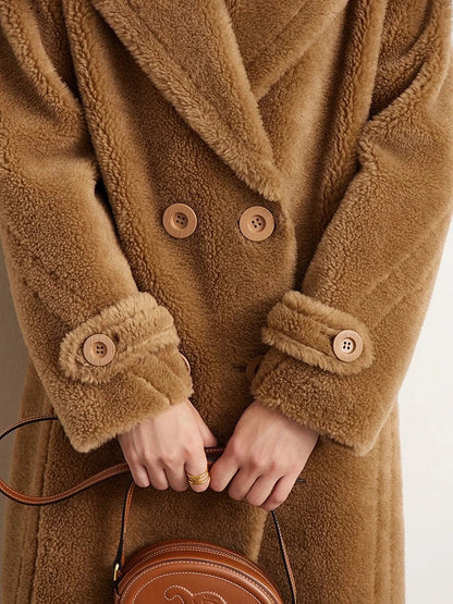 Sienna Wool Coat – Long Double-Breasted Winter Coat for Women