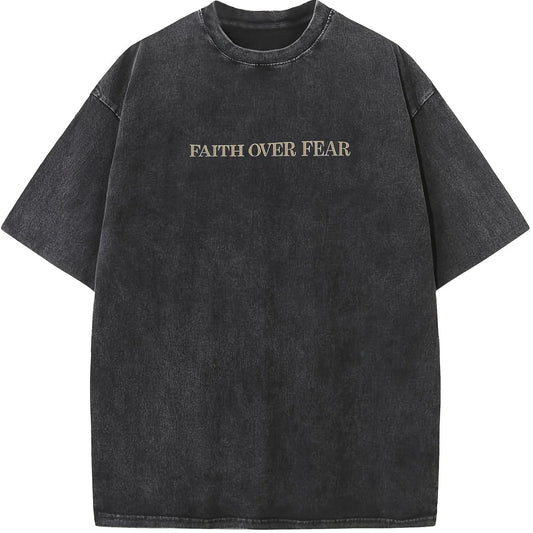 "Faith Over Fear Vintage Scripture Tee"