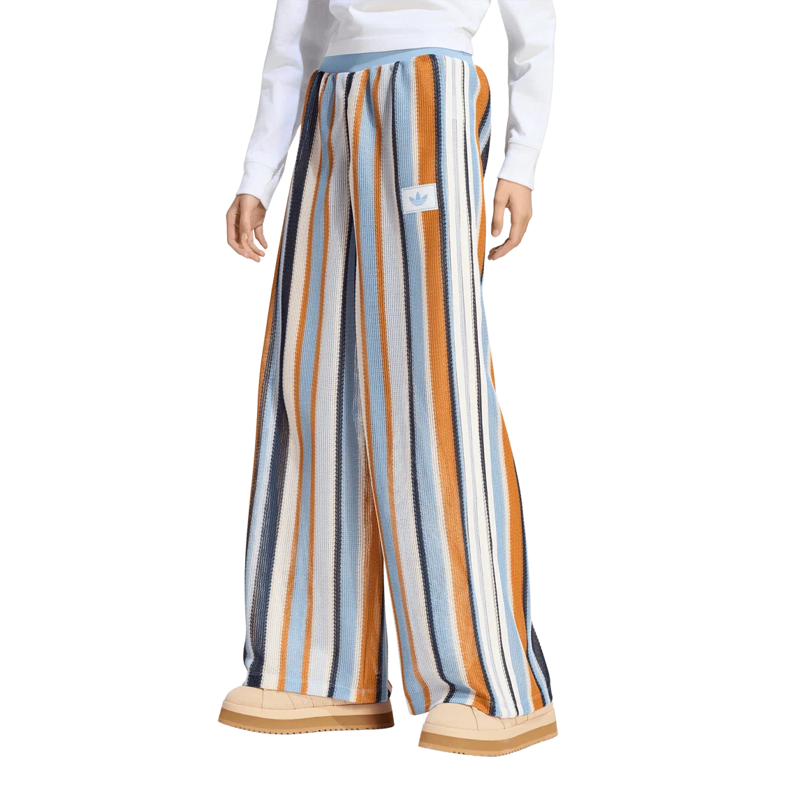 adidas Originals Summer Glow Knitted Firebird Track Pants – Ash Blue