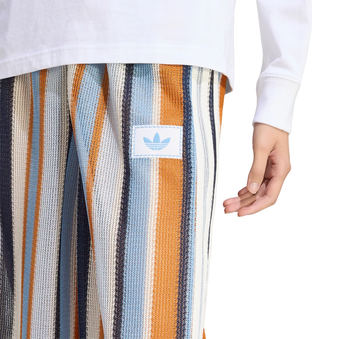 adidas Originals Summer Glow Knitted Firebird Track Pants – Ash Blue