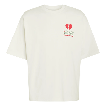 adidas Originals V-Day Heart Broken Cat Graphic T-Shirt – Off White