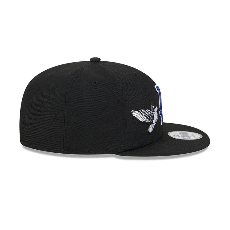 Czapka New Era 9FIFTY Los Angeles Dodgers Dove Peace Snapback – czarno-biało-niebieska