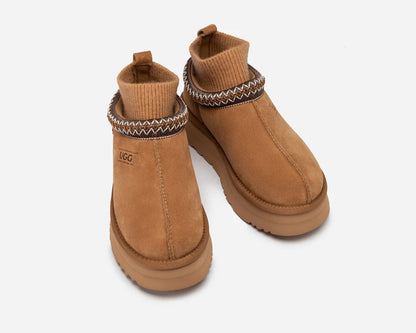 UGG Tazzlita Platform Boots “Chestnut” – Limited Edition Shearling Luxury | Luxem Swiss
