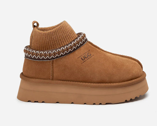 UGG Tazzlita Platform Boots “Chestnut” – Limited Edition Shearling Luxury | Luxem Swiss