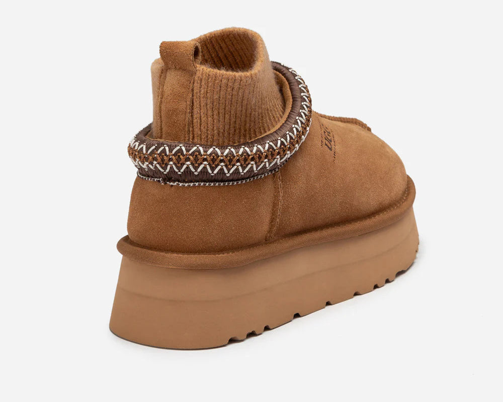 UGG Tazzlita Platform Boots “Chestnut” – Limited Edition Shearling Luxury | Luxem Swiss
