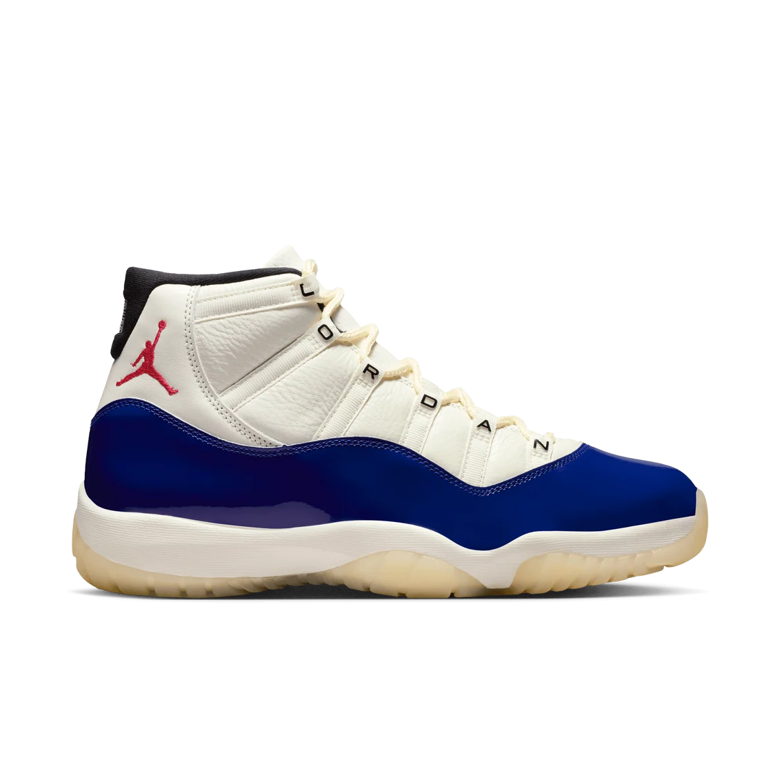 Air Jordan 11 Retro Rare Air IH0296-400 in Deep Royal Blue, Fire Red and Sail