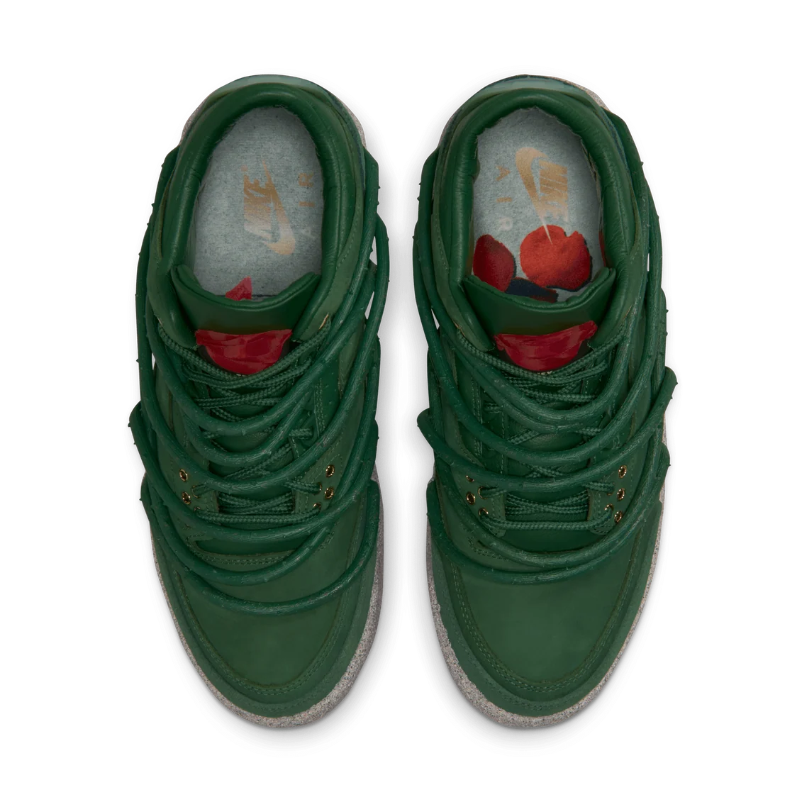 Jordan 3 Teyana Taylor Concrete Rose Fir and Metallic Gold sneakers