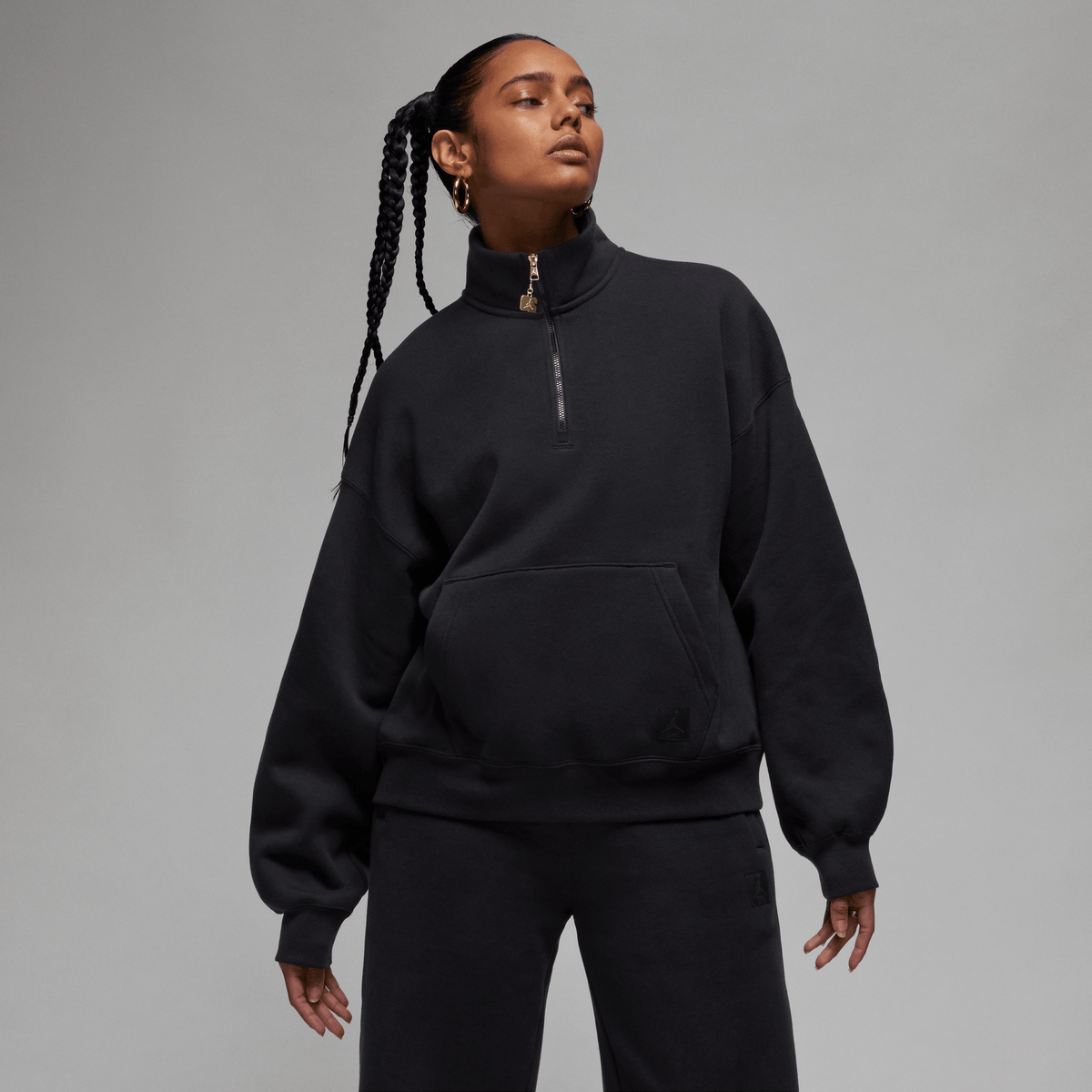 Jordan Flight Fleece Women's Quarter-Zip Top Black – FD7221-010-XS – product image