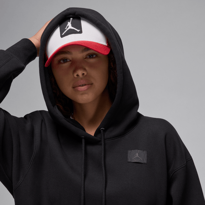 Jordan Flight Fleece Women's Satin-Lined Pullover Hoodie Black/Dark Smoke Grey – FV7050-010-XS – product view 3