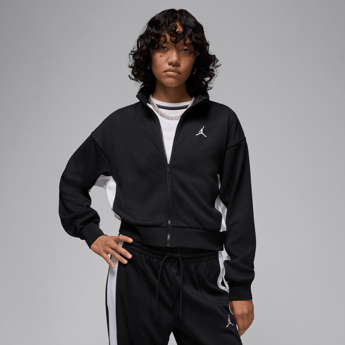 Jordan Women's Knit Jacket Black/White/White – FV7104-010-XS – product image