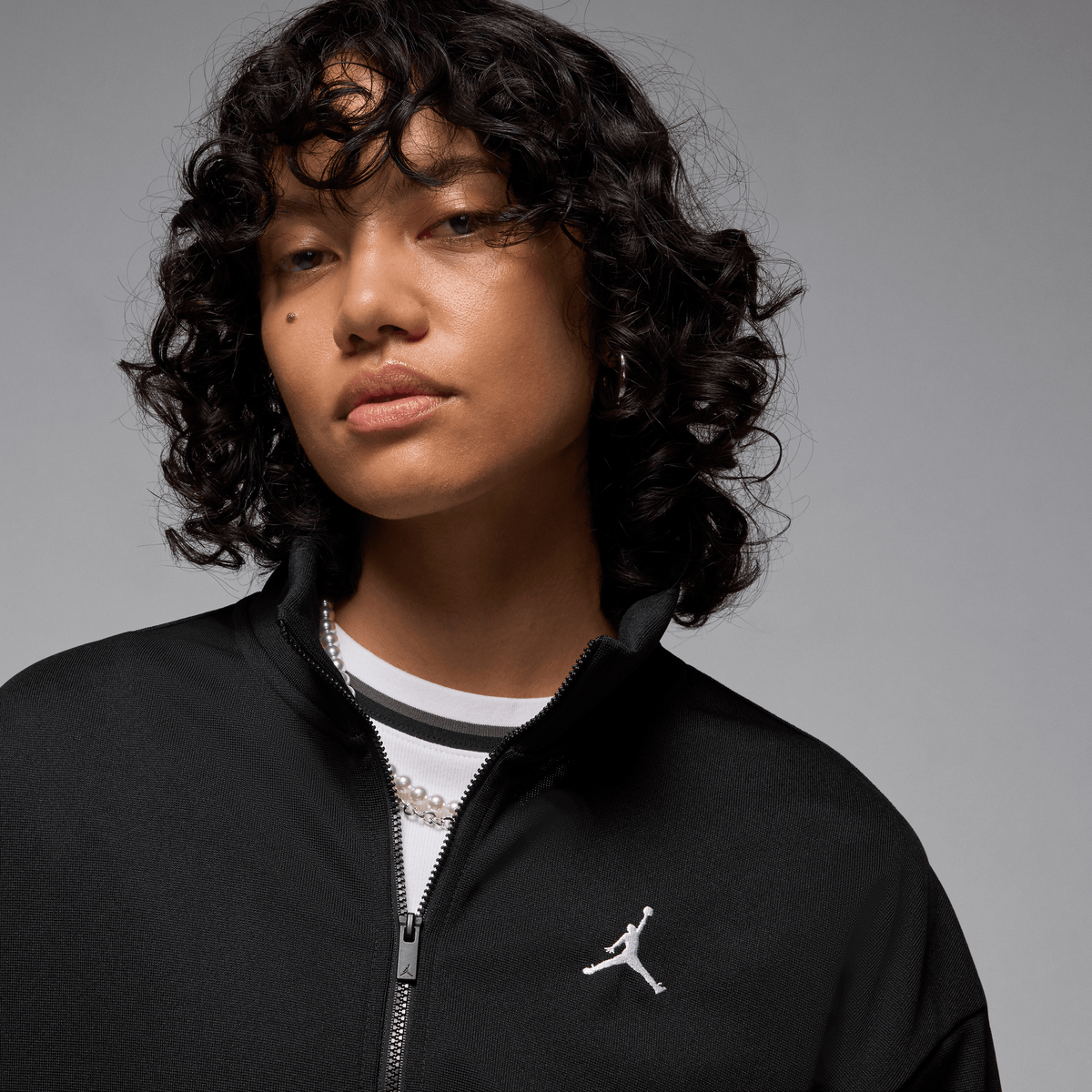 Jordan Women's Knit Jacket Black/White/White – FV7104-010-XS – product view 3