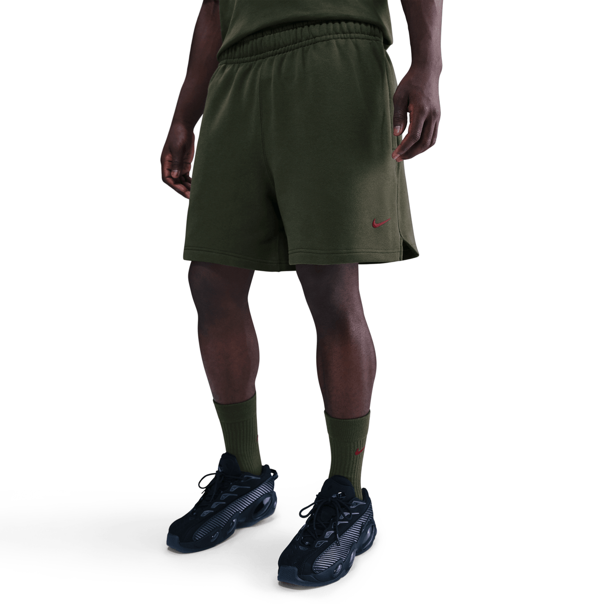 NOCTA Cardinal Fleece Shorts Cargo Khaki/Team Red – FQ0408-325-XS – product view 4