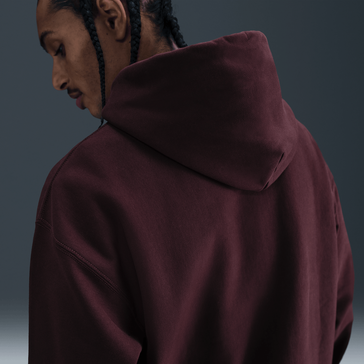 Nike Solo Swoosh Men's Pullover Hoodie Burgundy Crush/Burgundy Crush/White – HV1082-652-S – product view 5