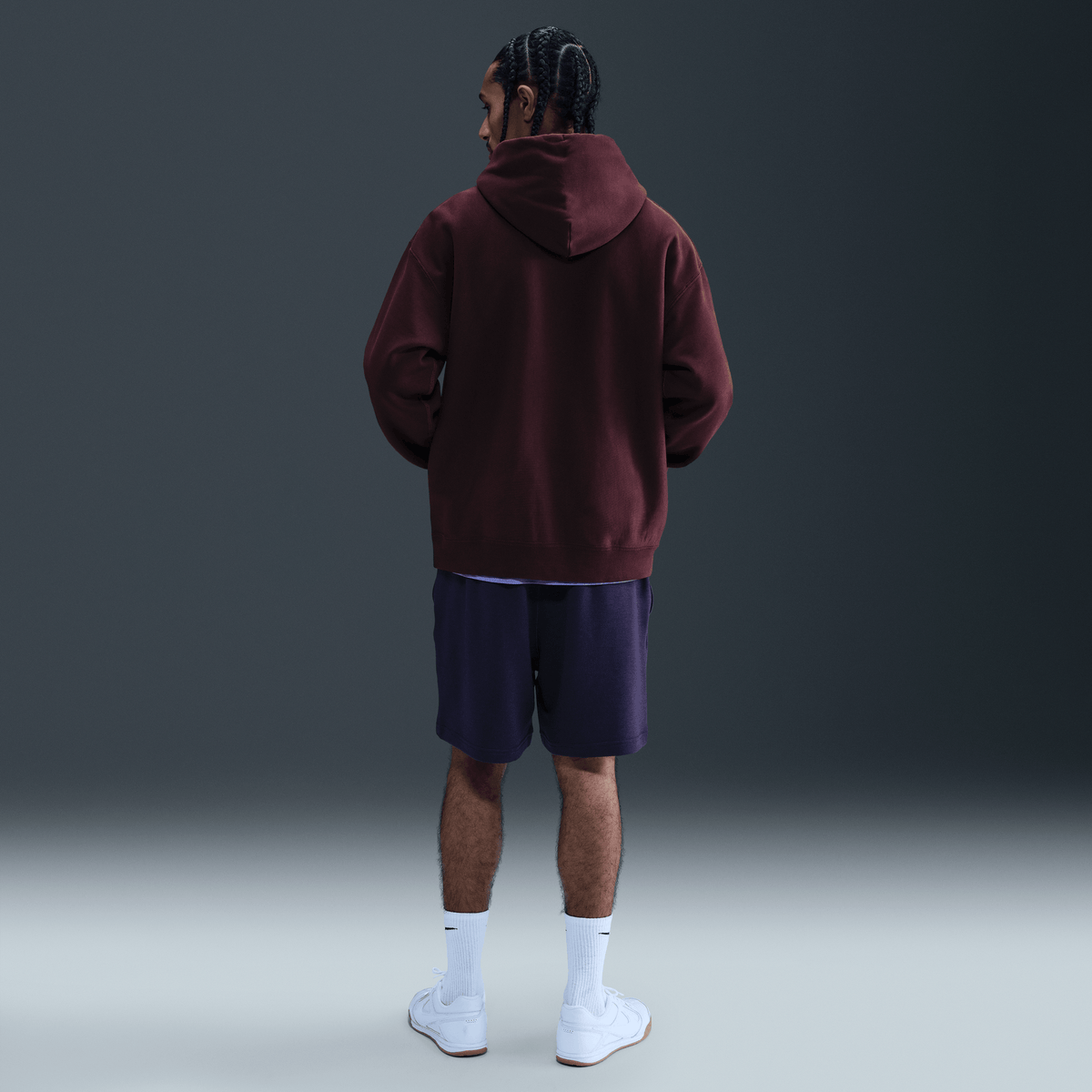 Nike Solo Swoosh Men's Pullover Hoodie Burgundy Crush/Burgundy Crush/White – HV1082-652-S – product view 2