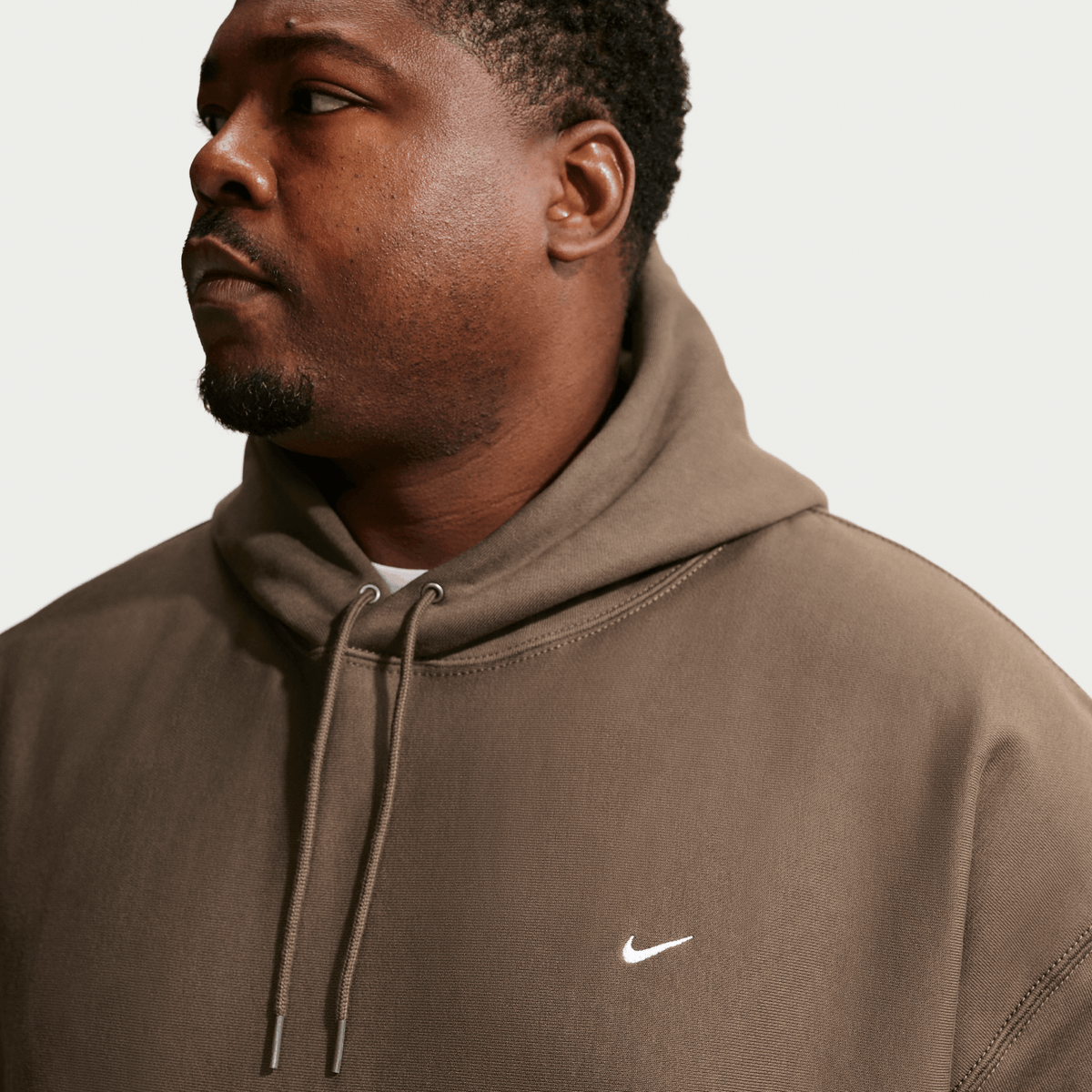 Nike Solo Swoosh Men's Pullover Hoodie Dark Hazel/White – HV1082-212-S – product view 4