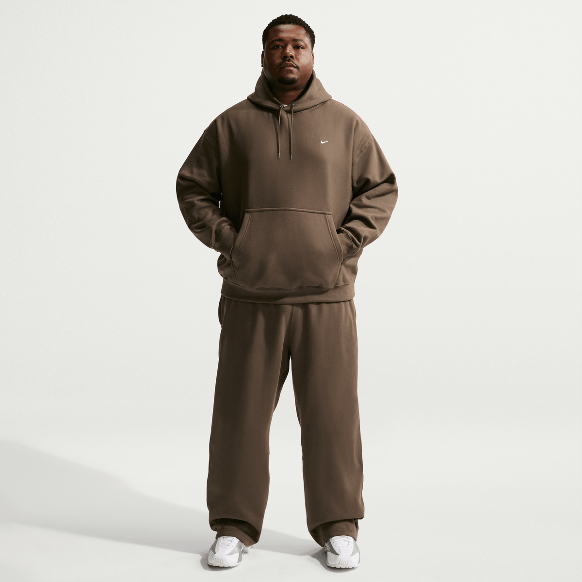 Nike Solo Swoosh Men's Pullover Hoodie Dark Hazel/White – HV1082-212-S – product view 5