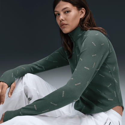 Nike Sportswear Collection Women's Slim 1/2-Zip Long-Sleeve Logo Top Vintage Green/Light Army/Vintage Green – FV7821-338-XS – product view 4