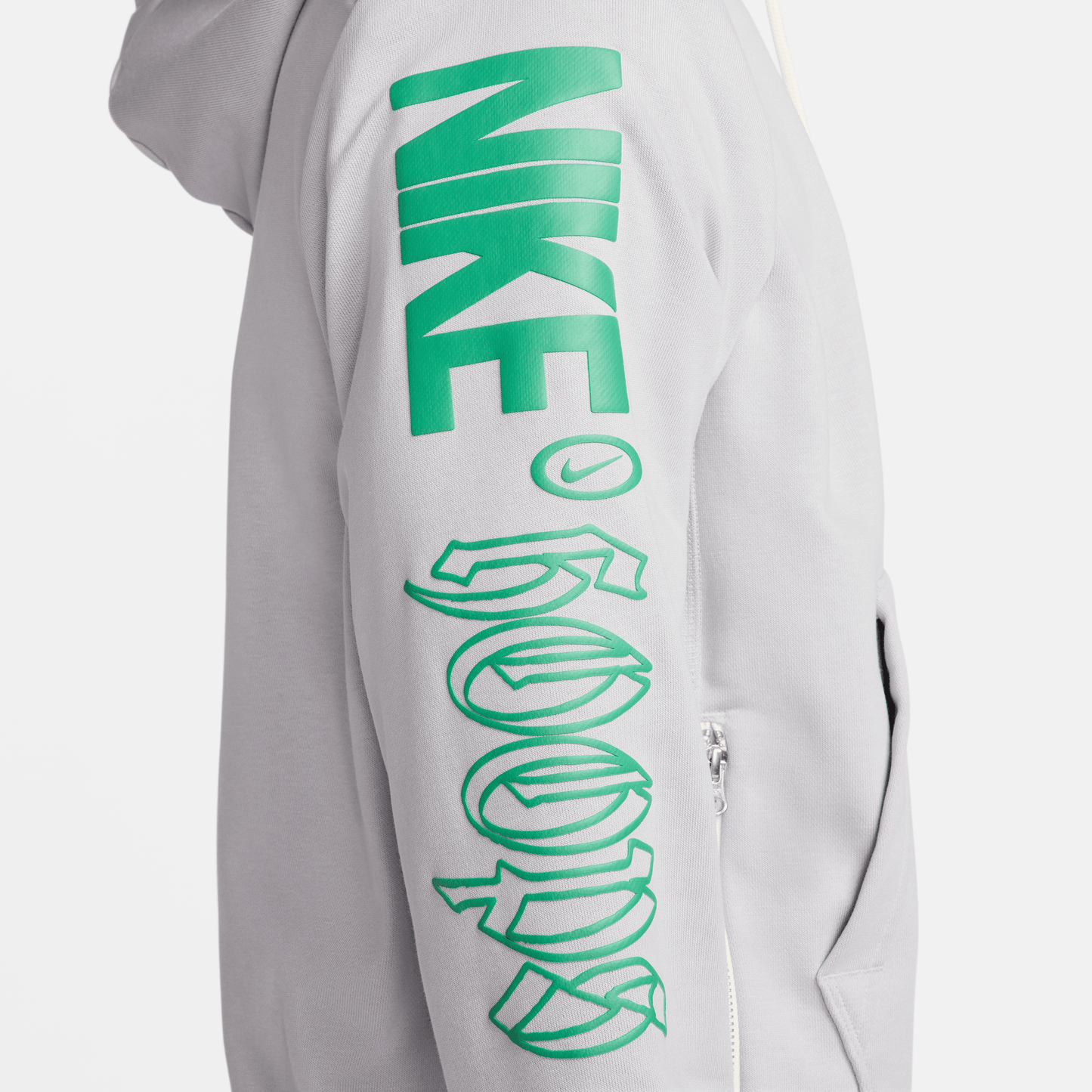 Nike Standard Issue Men's Dri-FIT Pullover Hoodie Wolf Grey/Stadium Green – FN2702-012-M – product view 3