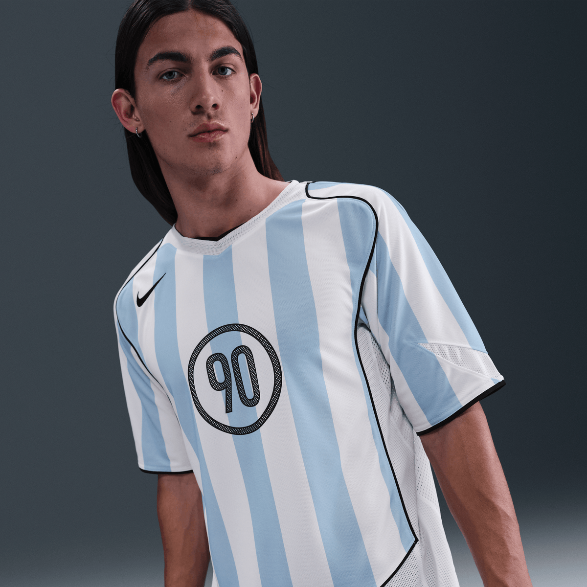 Nike T90 Dri-Fit Soccer Jersey 'Psychic Blue/White/Black/Black' – IB4214-422-M – product view 4