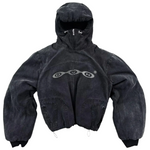 „ShadowFade™ Retro bluza z kapturem zapinana na zamek”