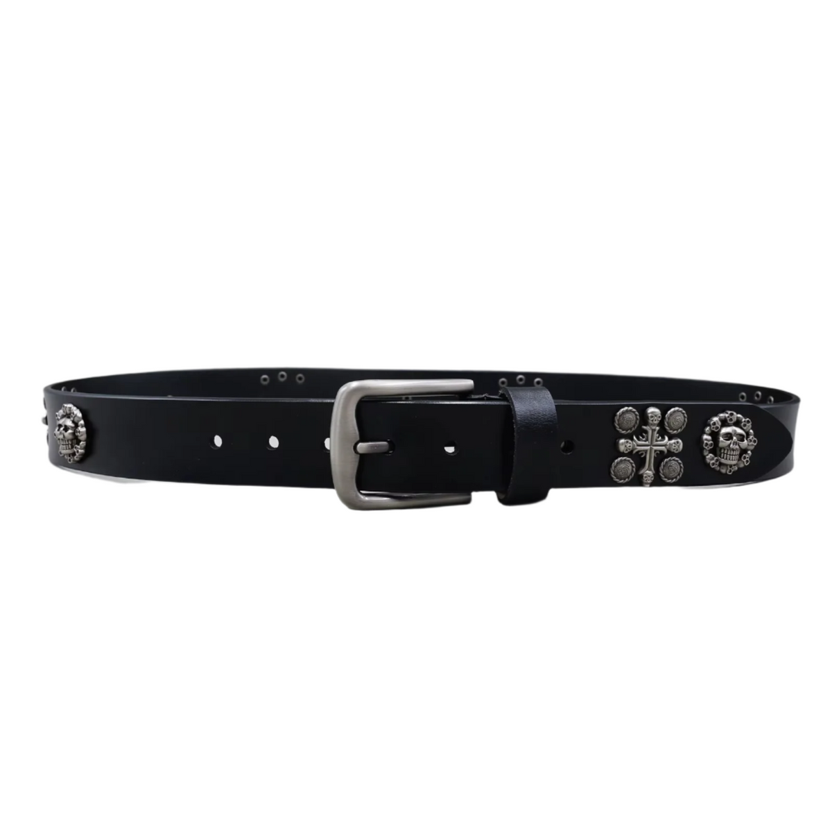 “RebelCore – Unisex Skull Rivet Leather Belt” image