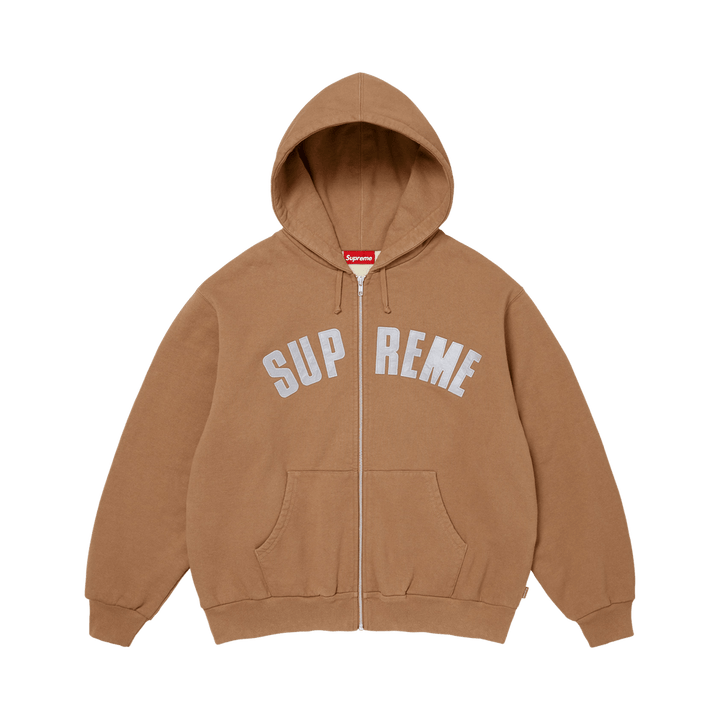 Supreme Arc Thermal Lined Zip Up Hooded Sweatshirt 'Light Brown'