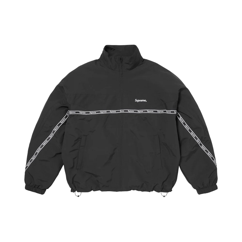 Supreme Logo Taping Track Jacket – Black