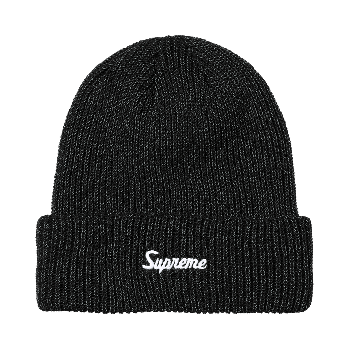 Supreme Loose Gauge Beanie 'Black Reflective'