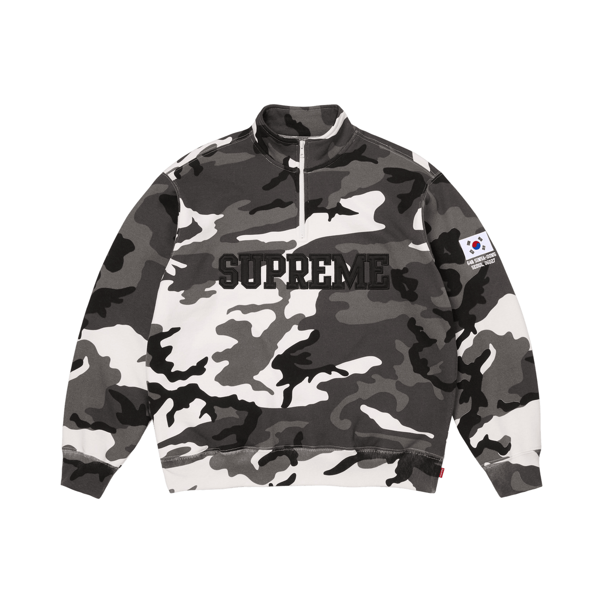 Supreme Shop Flag Half Zip Pullover 'Snow Camo Seoul' – SS26SW65-SNOW-CAMO-SEOUL-M – product image