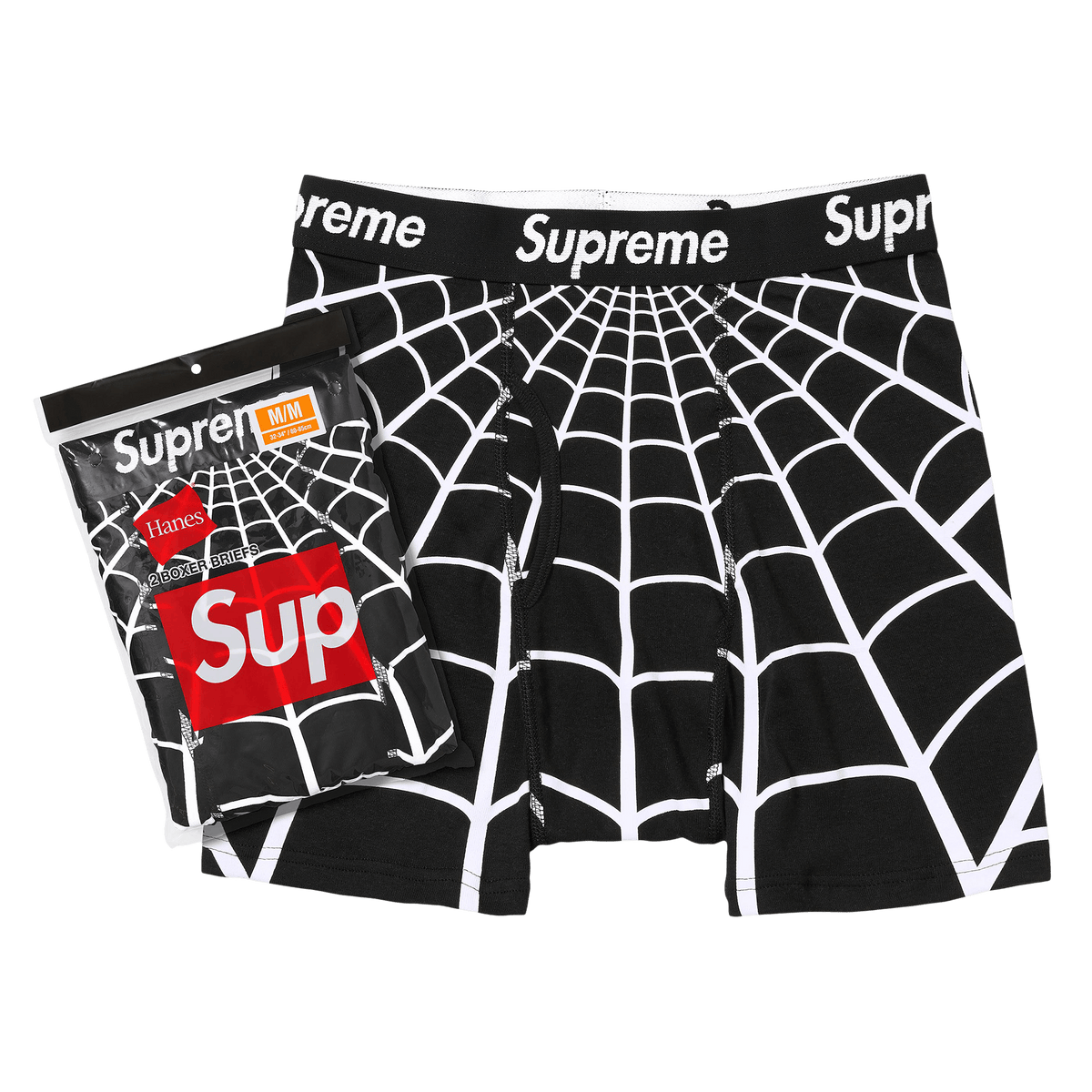 Supreme x Hanes Spider-Man Boxer Briefs (2 Pack) 'Black' – SS26A66-BLACK-S – product image