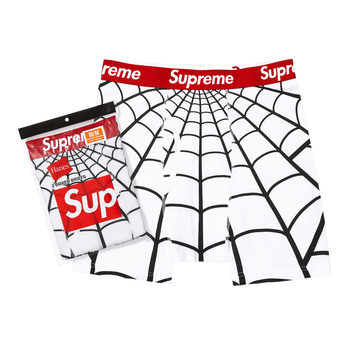 Supreme x Hanes Spider-Man Boxer Briefs (2 Pack) 'White' – SS26A66-WHITE-S – product image