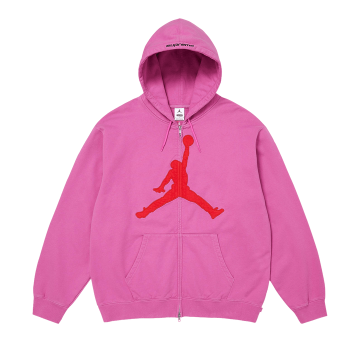 Supreme x Jordan Zip Up Hooded Sweatshirt 'Pink'